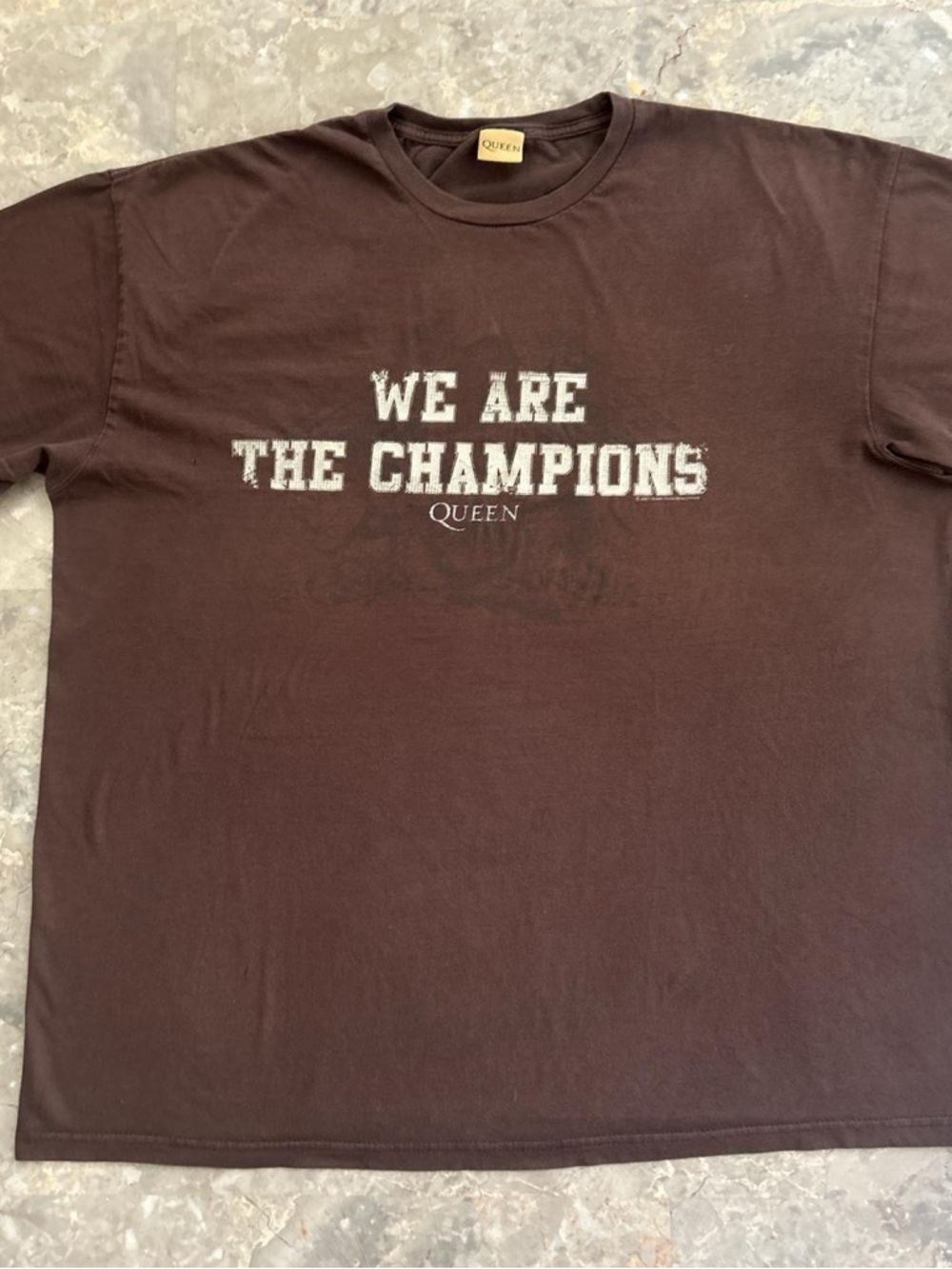 Vintage 2007 Queen We Are The Champions Tee XL 24.5x29 Brown